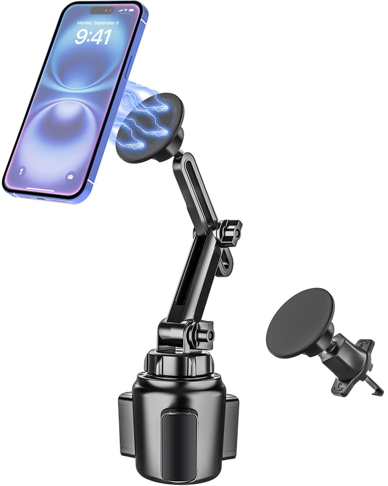 for Magsafe Car Mount Phone Holder - [2-Pack Strong Magnets] Cup Holder Vent Universal Magnetic Car Phone Holders for Your Car, for iPhone Air 17 Pro Max 16 15 14 13 12 11, S25, 4.7 to 7" Smartphones