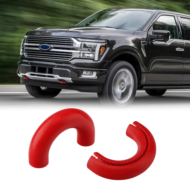 Tow Hooks Covers for Ford F150 2004-2024 Bronco Base/Big Bend/Outer Banks 2021-2024 Compatible with Toyota Tundra Accessories 2017-2021 (Red) red