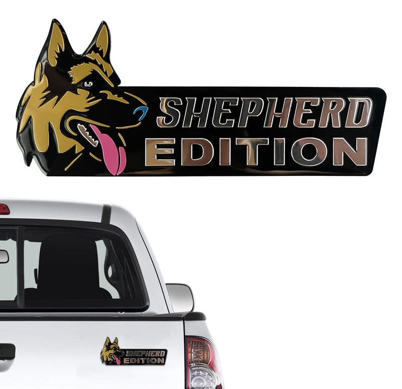 Dog Edition 3D Car Badge, Laser Cutting Metal Emblem, Cute Dogs Decals (Shepherd) Shepherd