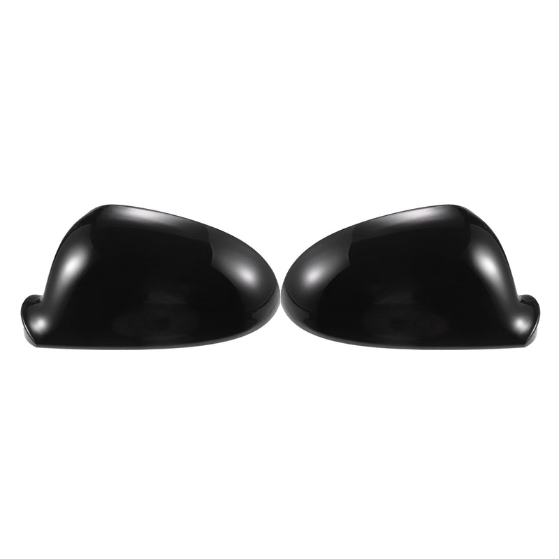 X AUTOHAUX Pair Car Rear View Driver Passenger Side Mirror Cover Cap Replacement Gloss Black for Volkswagen Golf 5 GTI Jetta MK5 Passat B6 Sharan for Skoda Mirror Guard Covers Decoration Trim