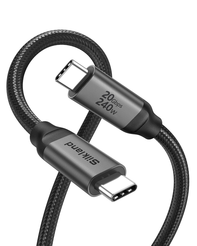Silkland USB C Monitor Display Cable 6.6FT [4K@144Hz/60Hz 8K@30Hz], USB C 3.2 Gen 2x2 Video Cable, 20Gbps Data Transfer, 240W PD Fast Charge, Compatible with iPhone 16, MacBook Pro, iPad 6.6 Feet