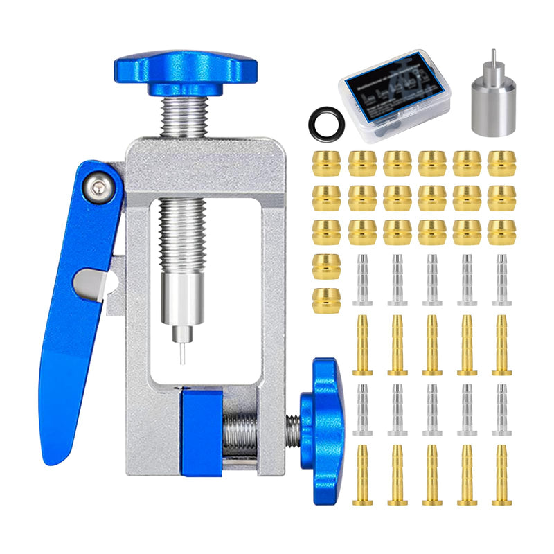 Bike Hydraulic Brake Kit, Bicycle Needle Insertion Tool Bike Hydraulic Disc Brake Hose Line Cutter and Needle Barb Driver Head Brake Lines Tubing Entry Device PRO-04 + Olive Connector