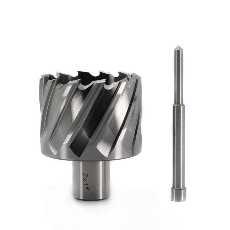 2" Annular Cutter 1" Depth OSCARBIDE 3/4" Weldon Shank Mag Bit | 2-Flat Shank Design | Includes Pilot Pin | HSS Steel Body | Burr-Free Holes | Rapid Chip Removal | Precision Ground Edges