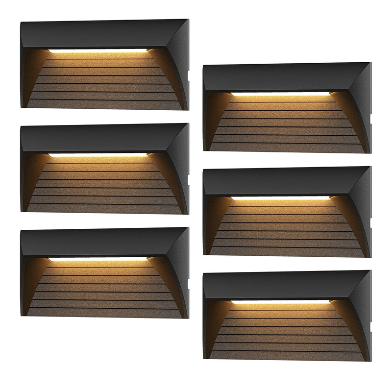 VENUS MANUFACTURING 2W Low Voltage Deck Lights LED Outdoor Stair Lights 3000K 12V Wired Step Lighting Die-cast Aluminum for Fence Yard Patio and Pathway (6Pack) 6