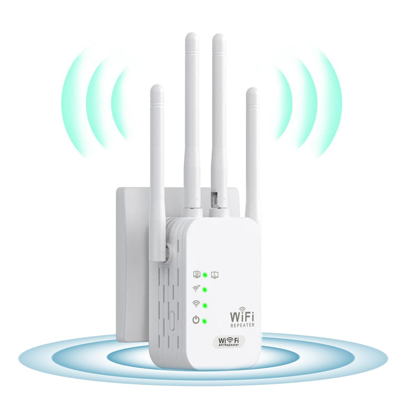 WiFi Extender, 300Mbps Wi-Fi Signal Booster Amplifier for Home Cover Up to 120sq.ft WiFi 2.4GHz Dual Band Wireless Repeater, 4 Antennas 360° WiFi Amplifier, WiFi Range Extender with Ethernet 2A2F4-U10