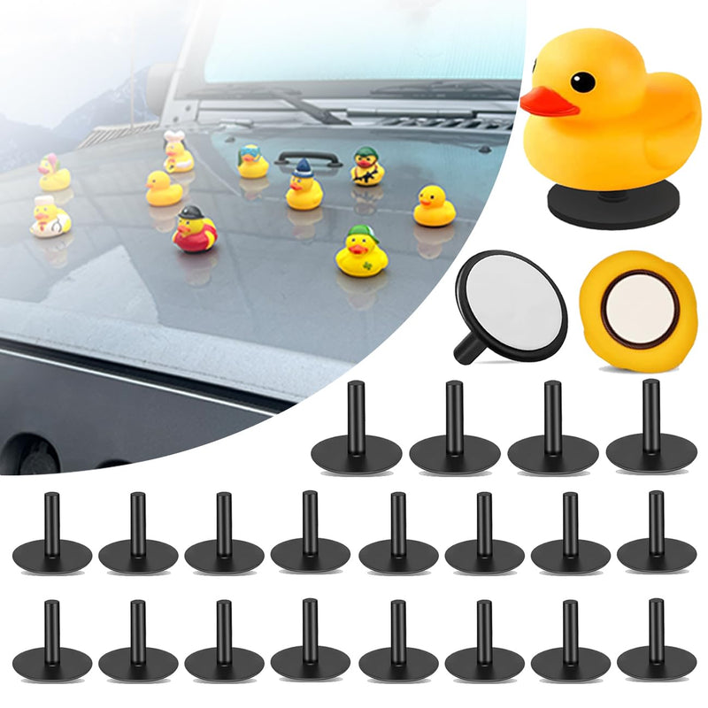 20PCS Duck Plug Holder for Car Dash,Rubber Duck Mounts for Car Dashboard,Display Fixed Mount Duck Holder,Car Duck Plug,Black（Not Include Rubber Ducks black-20Pcs