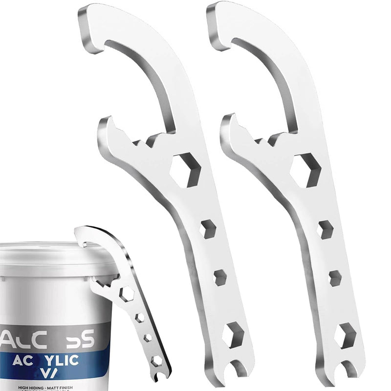 Bucket Opener Paint Can Opener Tool 5 Gallon Lid Opener Remover Wrench Manual Can Opener Spanner for Home Industrial Use Portable Multi-Size Multifunctional Adjustable Wrench 2pcs 2