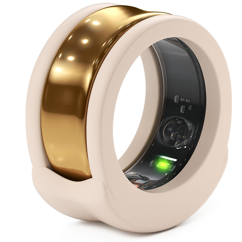 Rinfit Silicone Ring Protector Compatible with Oura Ring - Smart Ring Cover - SportFit U.S. Design Patent - Nude, Size 9
