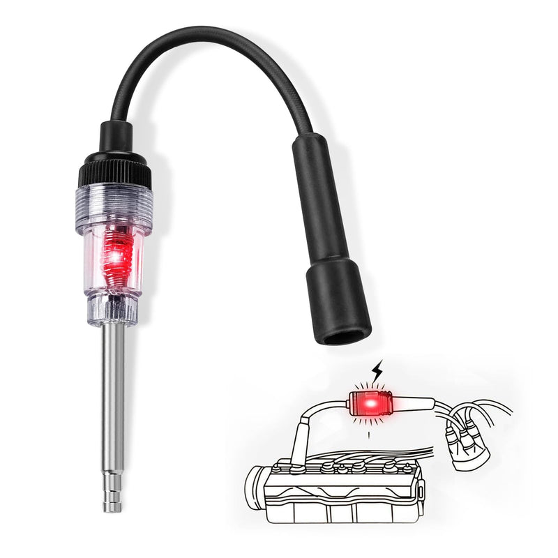 Inline Spark Plug Tester, Plug-in Auto Straight Boot Engine Ignition Tester, Internal External Engine Armature Diagnostic Detector for Motorcycle Lawn Mower, Car Accessories 1 PCS