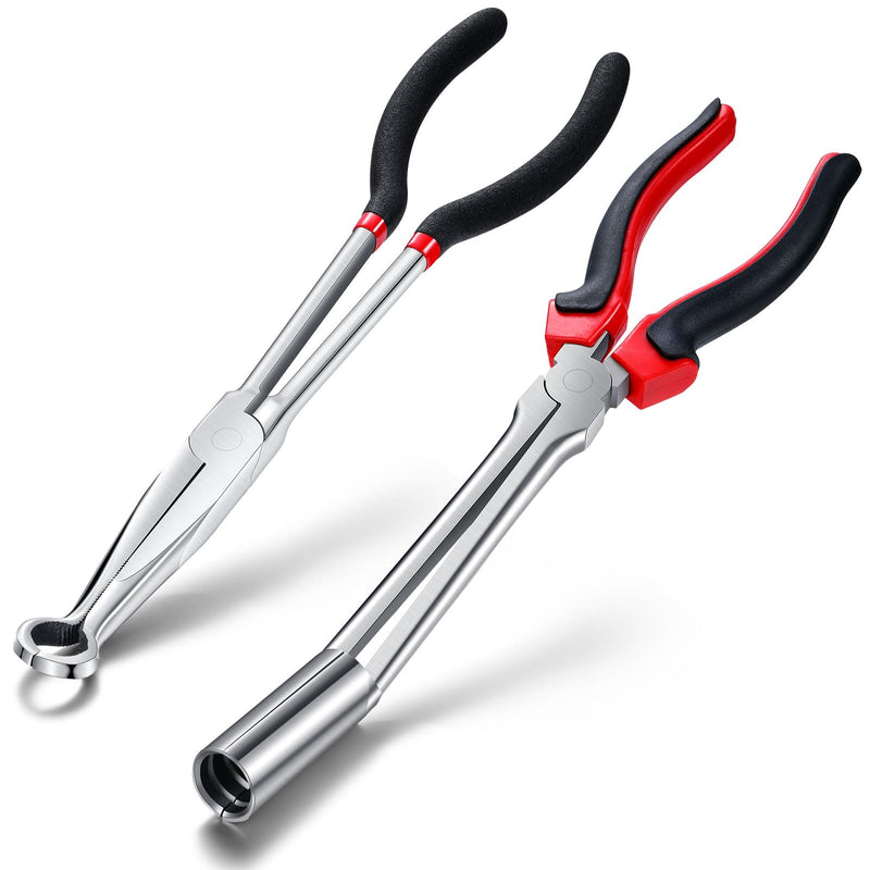 2 Pack Spark Plug Wire Removal Tool Kit Includes Spark Plug Boot Removal Tool and Pliers Pulling Tool,wire Puller Removal Tool Pliers(Black) Black