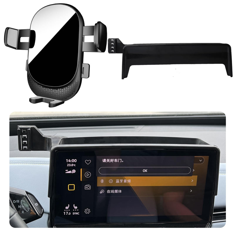 Car Phone Holder for Volkswagen ID.4 Auto Accessories [Only for 2021-2024 VW ID4 12-inch Touchscreen] [Not for 10-in & 12.9-in Touchscreen]，[Auto Lock Hands Free Automobile Cell Phone Mount] 2021-2024 ID.4 12-inch