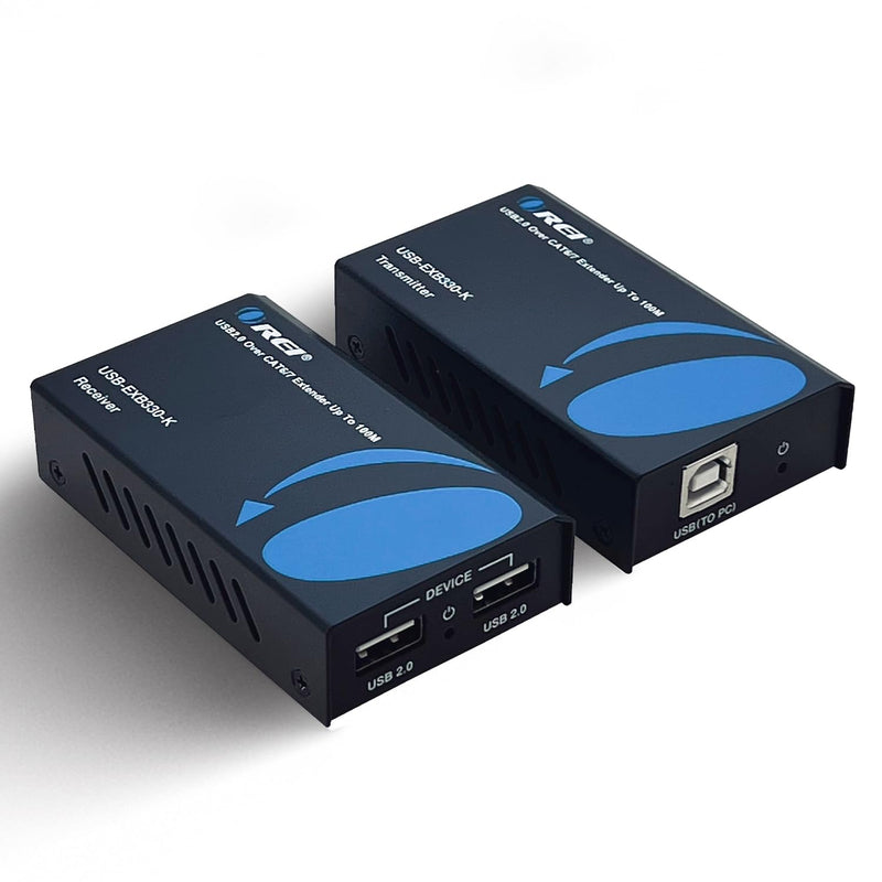OREI USB 2.0 Over Ethernet Cat5e/6 Extender LAN Upto 330 Feet - Extends 2 Ports USB-A Signal Over LAN Ethernet - Power Over Cable for Long Distance Extension Supports All Operating System USB 2.0 - 330 Feet