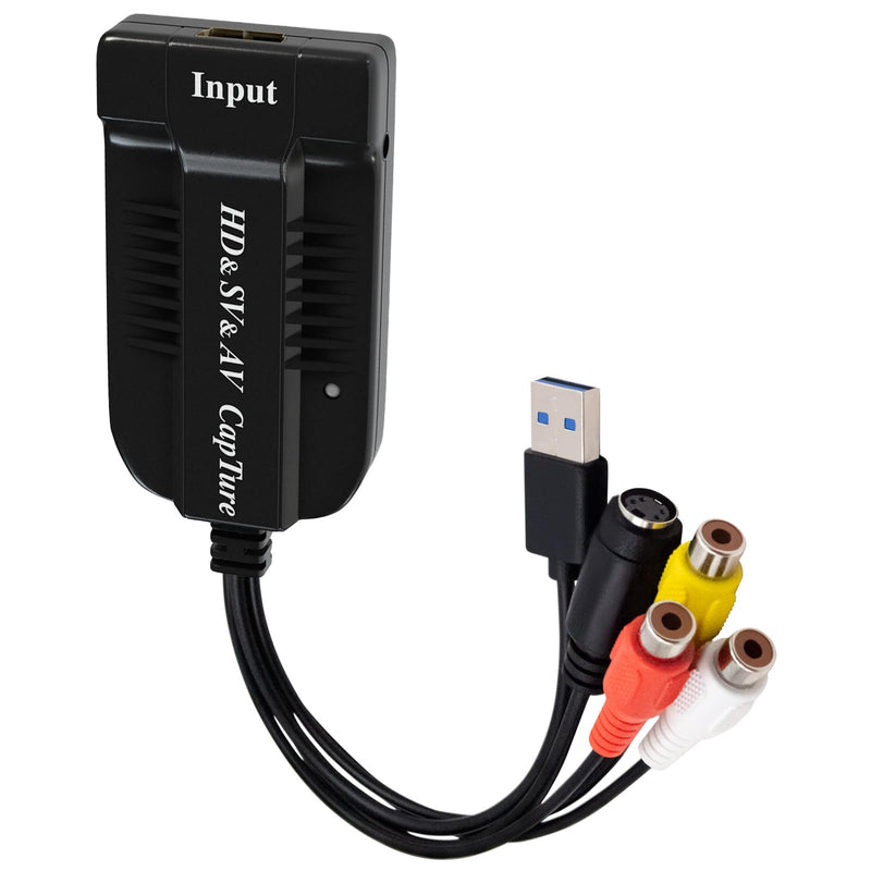 Wiistar USB Video Capture Card HDMI/AV/RCA/S-Video to USB2.0 Audio Video Capture Device 1080P30fsp Hi8, VCR, VHS to Digital Converter for Camcorder DVD PS4 Live Streaming Compatible with Mac Windows
