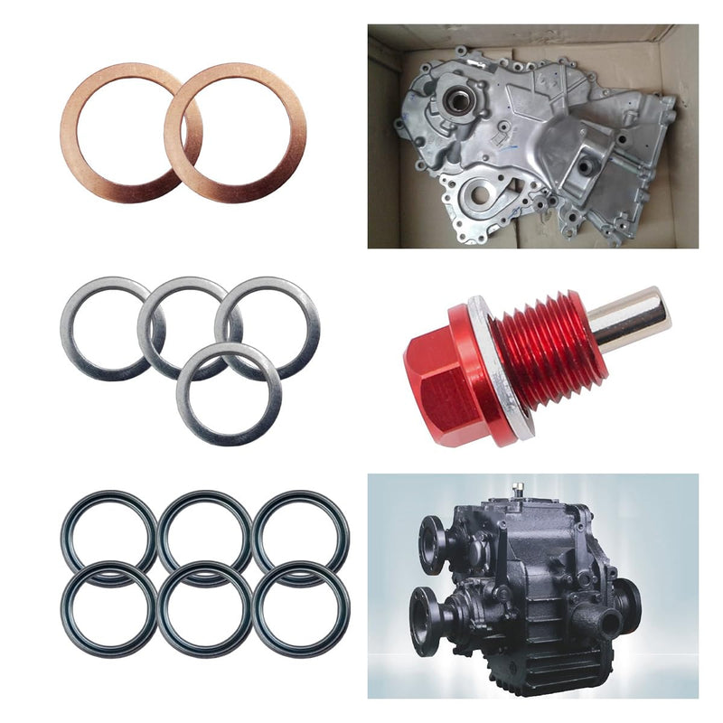 12Pcs Differential & Transfer Case Drain Plug Crush Washers Gaskets, Replacement OEM#9043024003, 1215710010, 90430A0003, Compatible with Most Vehicles