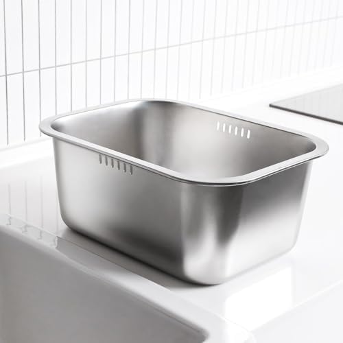 WAGENSTEIGER Portable Stainless Steel Washing-Up Bowl 10L (2.64 Gal), Large Multipurpose Dishpan for Kitchen Sink, Camping & Outdoor Dish Tub (Washing-Up Bowl) 1655