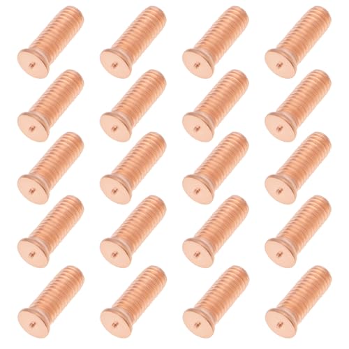 200Pcs M6x16 Carbon Steel Copper Plated Stud Weld Spot Plated Copper Welding Screw Solder Point Nail Bolt or Capacitor Discharge