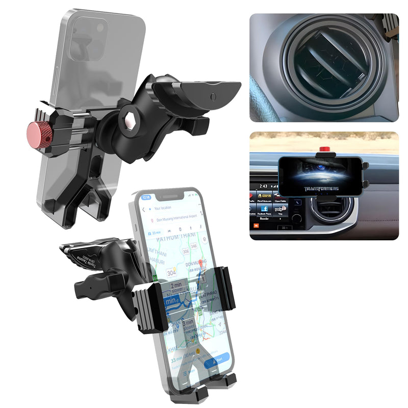 Upgraded Aluminum Vent Phone Mount for Toyota Tacoma 2016-2023 | 3rd Gen Tacoma Phone Holder | 360° Rotation | Zero Slip, Anti-Scratch | Easy to Use | Compatible with iPhone & Galaxy, More