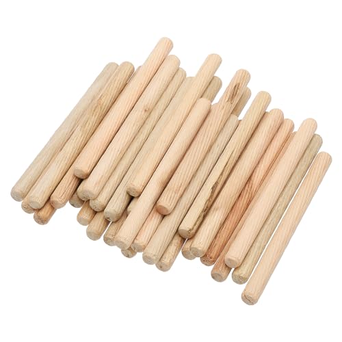 PATIKIL 1/3 Wooden Dowel Pins 200Pcs M8x100mm Wood Dowel Pins Hardwood Pegs
