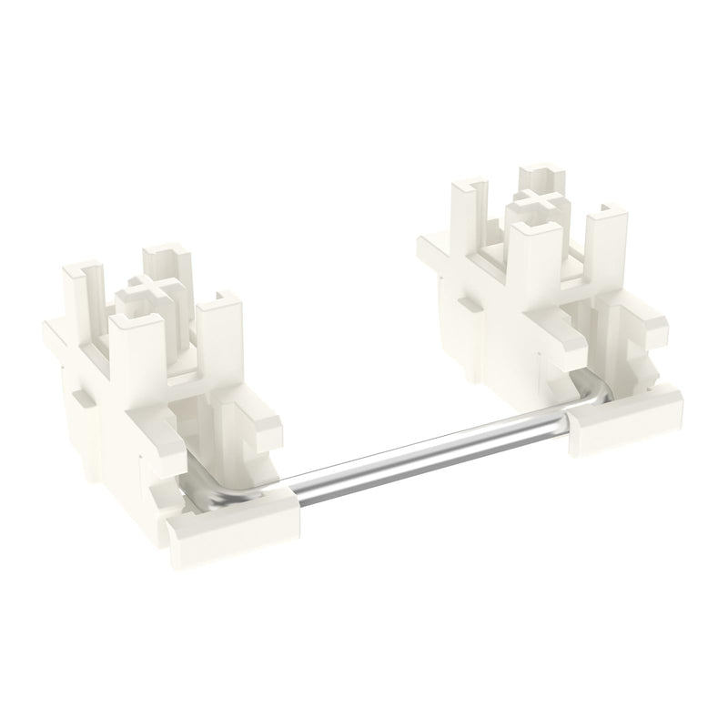  [AUSTRALIA] - DUROCK Plate Mount Stabilizer V3, Innovative Pre-Clipped Stem for Minimum Wire Wobble 2U 6.25U 7U Keyboard Stabilizers (V3 Cream Silver 100% Kit) V3 Plate Cream Silver