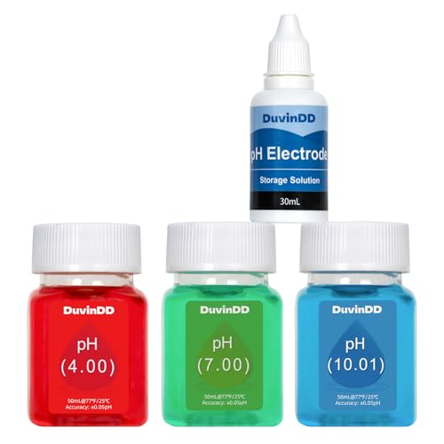 pH Calibration Buffer Solution Kit pH 4.00/7.00/10.01, for Precisely Calibrate pH Meter and pH Tester, Plus 30ml KCL pH Probe Storage Solution pH 4.00/7.00/10.01 Solution