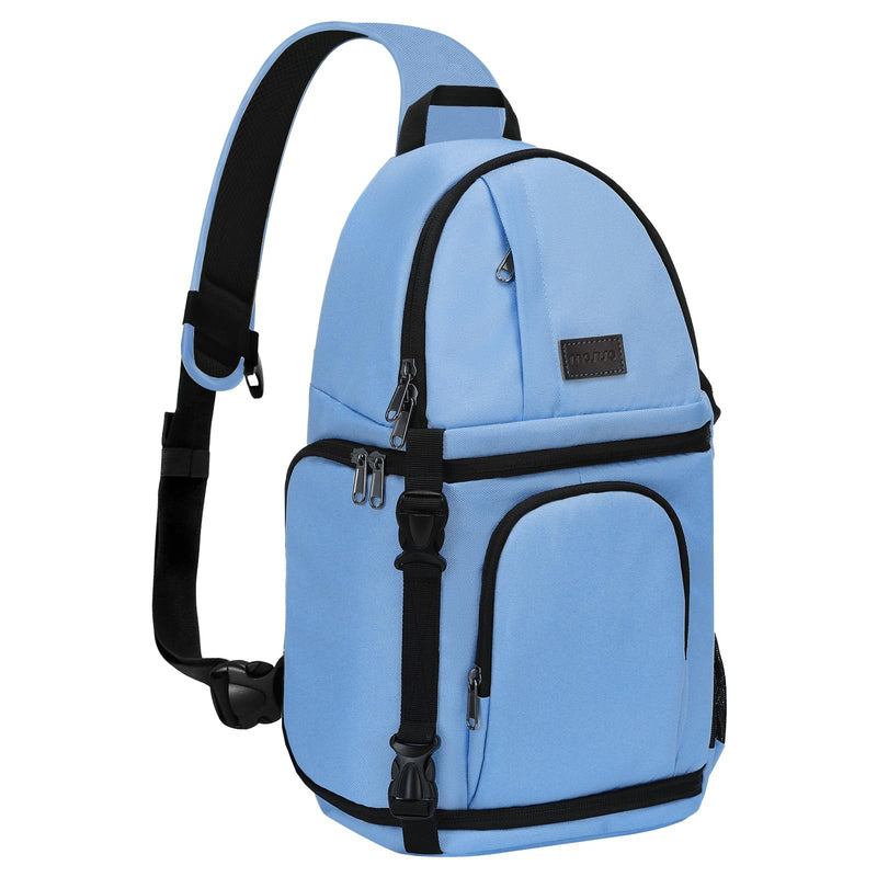 MOSISO Camera Sling Bag, DSLR/SLR/Mirrorless Camera Case Camera Backpack | Shockproof Photography Bag with Tripod Holder&Removable Modular Inserts Compatible with Canon/Nikon/Sony/Fuji, Cerulean Blue