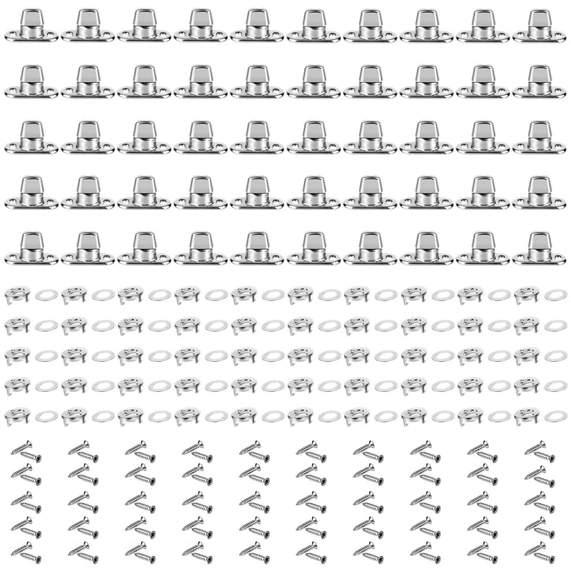 50 Set Grade Twist Lock Fasteners Turn Button with Eyelet and Stud Marine Grade Twist Lock Fasteners Mounting Screws for Canvas Marine Boats Sailboats Fastener Turn Buttons