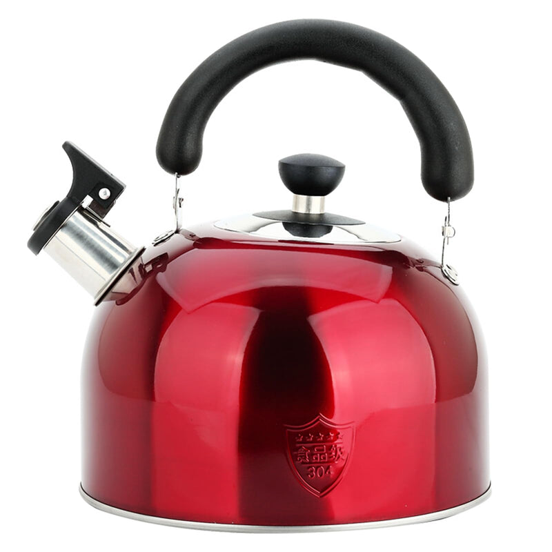 3.75 Quart/4L Whistling Tea Kettle,Stainless Steel Teakettle Teapot for Stovetop,Vintage Tea Kettles with Touch Ergonomic Handle(Red) 3.8 Quarts