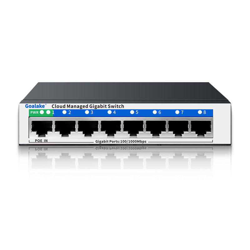 8 Port Gigabit Switch, Easy Smart Managed Ethernet Switch, Network Hub, Ethernet Splitter, Plug & Play, Fanless Metal Design, VLAN, Qos, Support PoE Powered, Desktop or Wall Mount 8 Gigabit Ports|Easy Managed