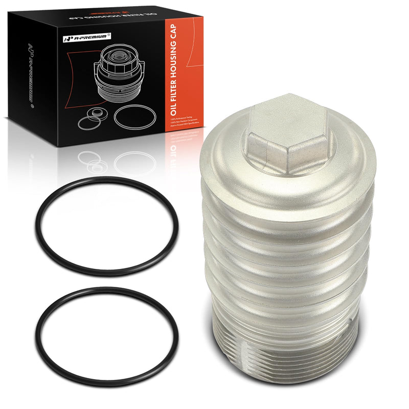 A-Premium Aluminum Oil Filter Housing Cap Assembly Compatible with Volkswagen Jetta 2013-2023, Passat 2014-2017, Golf 2015-2021, Tiguan 2017-2023, Beetle 2013-2017, GTI 2015-2021, Golf Alltrack