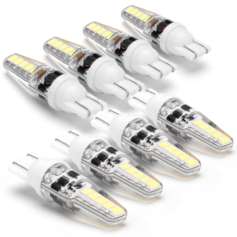 15W 20W T5 T10 Wedge Base LED Light Bulb 300lm AC/DC 12V-24V Daylight White 6000K 3W 194 921 T10 LED Bulb for Automotive Car RV Camper Trailer Landscape Driveway Malibu Lawn Lighting, 8 Pack 6000k Daylight White 8 Count (Pack of 1)