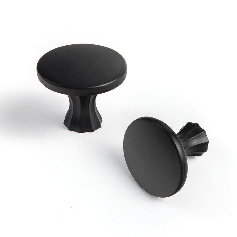 Goo-Ki 6 Pack Cabinet Knobs Matte Black Zinc Alloy Kitchen Drawer Knobs 2202-B-DAN