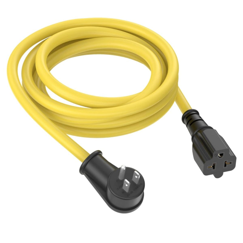 10-Ft 12AWG 90-Degree 15 Amp Household Plug to 20-Amp Extension-Cable,Nema 5-15P to 5-20R,5-15P to 6-15R/20R T Blade 20Amp to 15Amp Right-Angle Heavy Duty Extension-Cord,125V 15A to 20A AC Power Cord