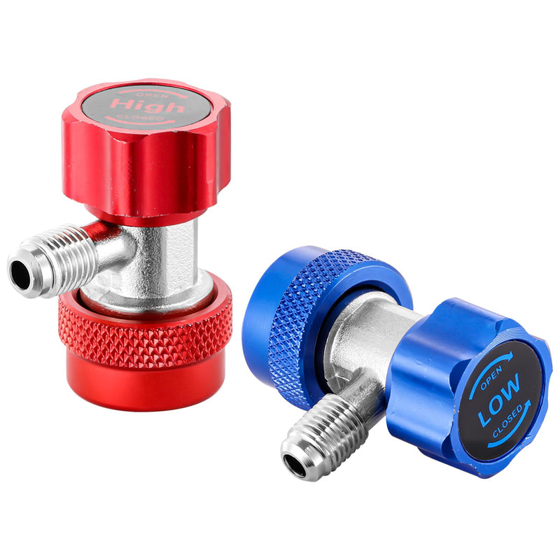 R134A Adapter Quick Coupler, R134A Quick Coupler Adapter, Adjustable R134A Adapters and AC Hose Fittings with 1/4" Flares, for R134A Car AC System Tee Adapter