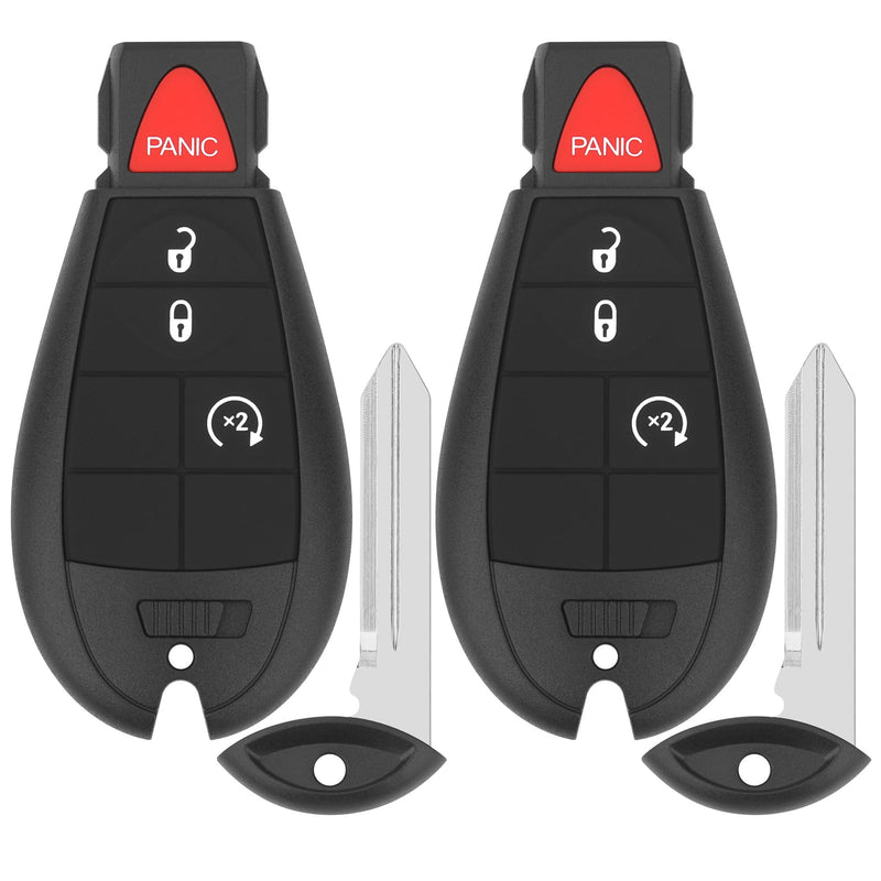 Key Fob Replacement for 2013-2021 Dodge Ram 1500/13-18 Ram 2500 3500 4500 5500 Car Keyless Entry Remote Control,GQ4-53T,4 Buttons,2Pcs