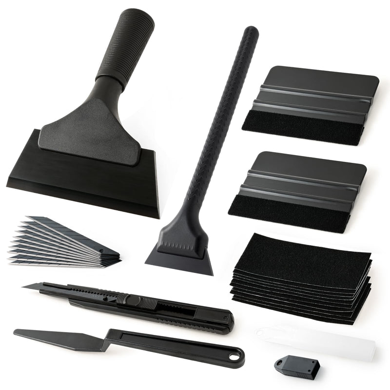Gomake Vinyl Wrap Tool Window Tint Kit,Car Window Tint Application Kit with Small Rubber Squeegee, Vinyl Squeegee,Shank Gasket Squeegee,Mini Quarter Squeegee for Car Wrapping,Window Tinting, Black