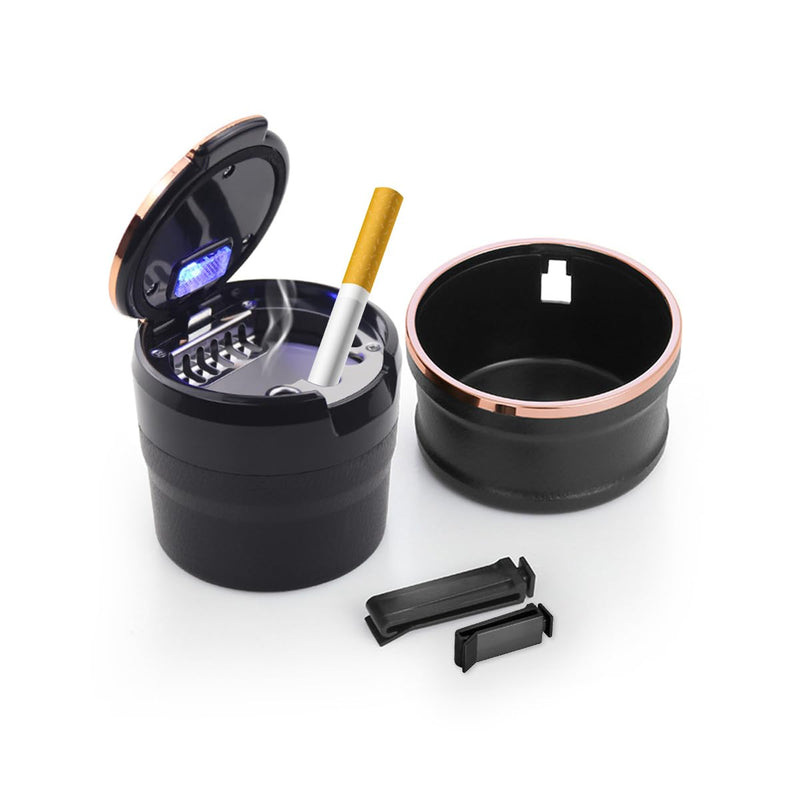 Ziciner Car Ashtray with Lid, Detachable Auto Ashtray with Led Light, Portable Ashtray for Most Car Cup Holder and Air Vent Home, Office, Universal Interior Car Accessories (Rose Gold) Rose Gold