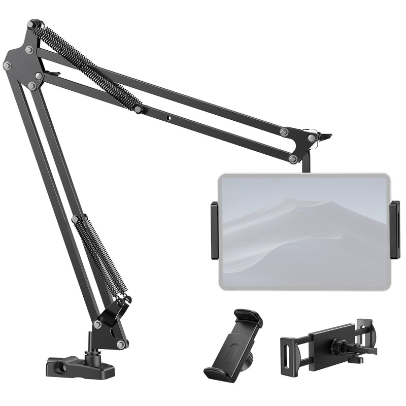 InnoGear Tablet Holder for Bed, Overhead Tablet Stand Phone Holder Tablet Mount for Desk 2 Clamps with Swivel Ball Head for iPad Kindle Switch Graphics Tablets 4-13" Devices