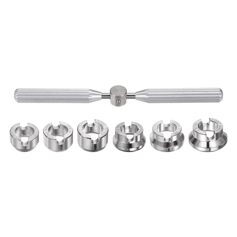 uxcell 5537 Watch Case Opener Dies Set, Alloy Steel Watch Back Cover Remover Repair Accessory with Wrench for Watch Repair Watchmaker, Silver