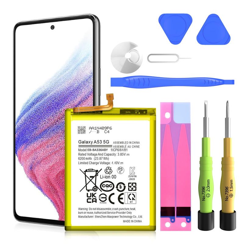 SHENMZ 6200mAh Replacement Battery for Samsung Galaxy A53 5G (2026 New Upgraded) - High Capacity Battery Compatible with SM-A536B/DS, SM-A536U, SM-A536B Models with Repair Tool Kit