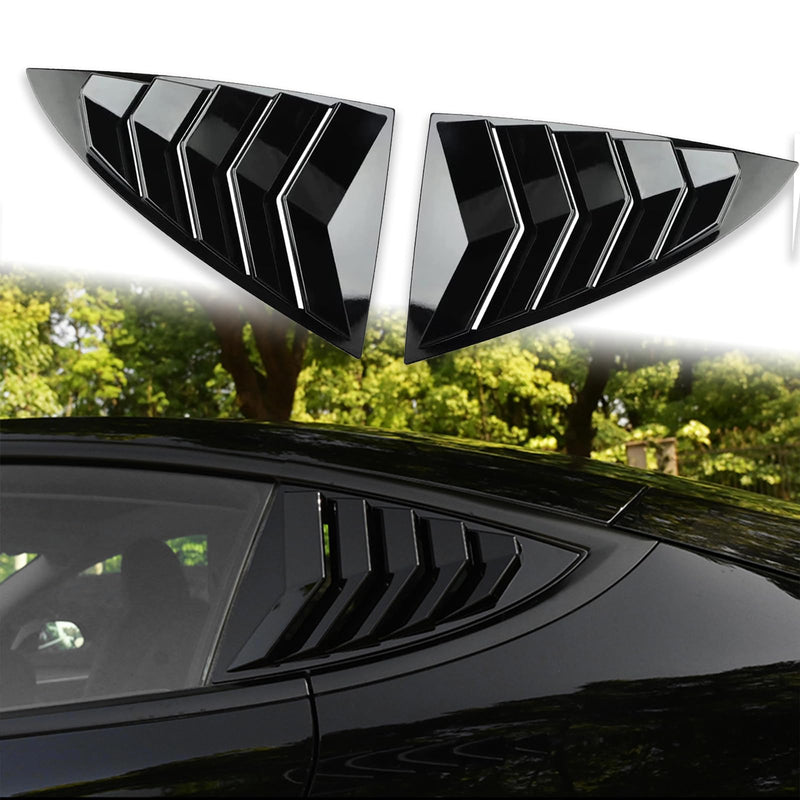 for Tesla Model 3 2017-2024 Rear Side Window Louvers Air Vent Scoop Louver Window Scoop Louver Cover ABS Sun Rain Shade Vent Sport Style Exterior Decoration 2pcs(Glossy Black) Model 3 and Model 3 Highland Glossy Black
