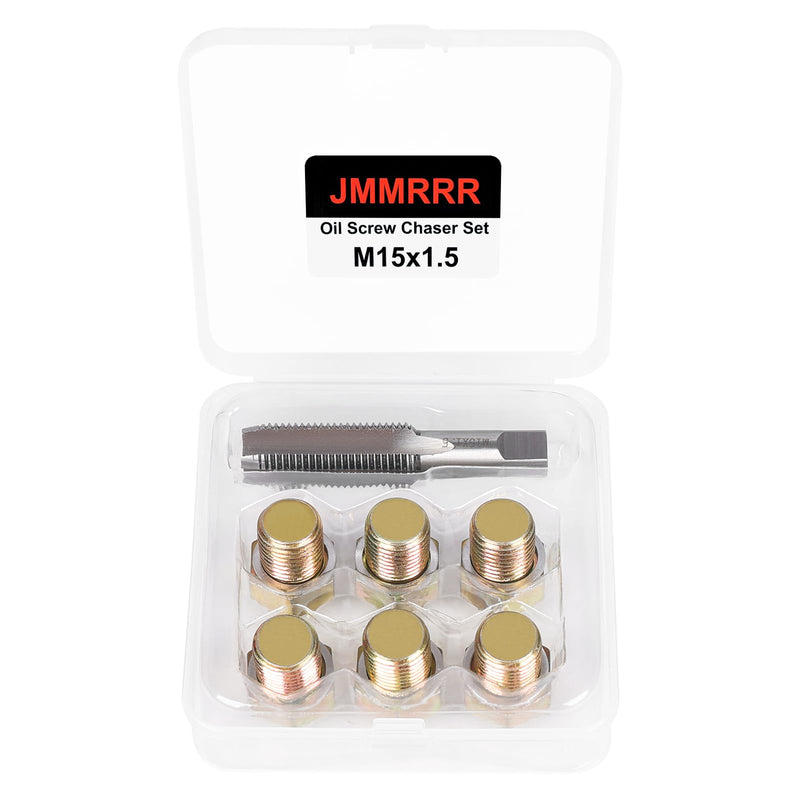 Oil Drain Plug Tap Thread Repair Kit M15 x 1.5MM Oil Pan Screws Rethread Tool Oil Drain Plug Thread Repair Tool Kit