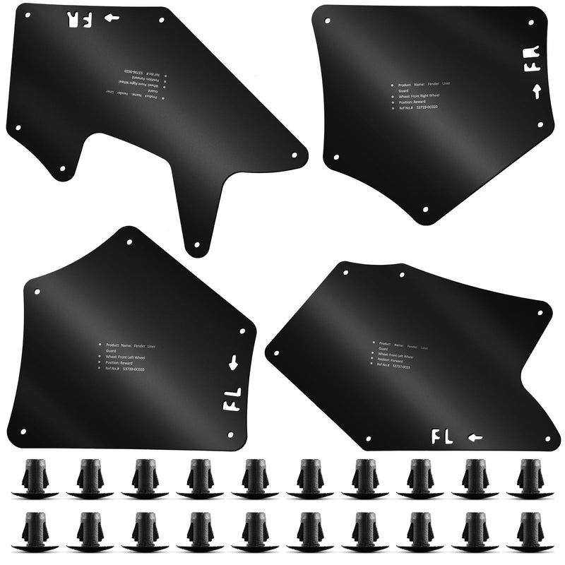Toyota Tundra Fender Liner Splash Guard - Essential Wheel Well Liners for Tundra Sequoia 2007-2020, Top Toyota Tundra Accessories for Superior Protection(with 20 Clips), Black-D
