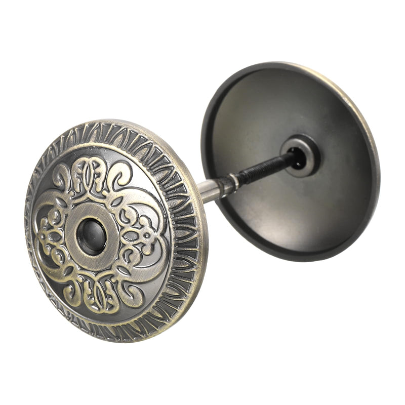 PATIKIL Door Hole Cover Plate, 2 Inches Zinc Alloy Flower Round Deadbolt Cover Plate Door Reinforcement Plate for Door Hole Filling (Chrome Plated) Chrome Plated