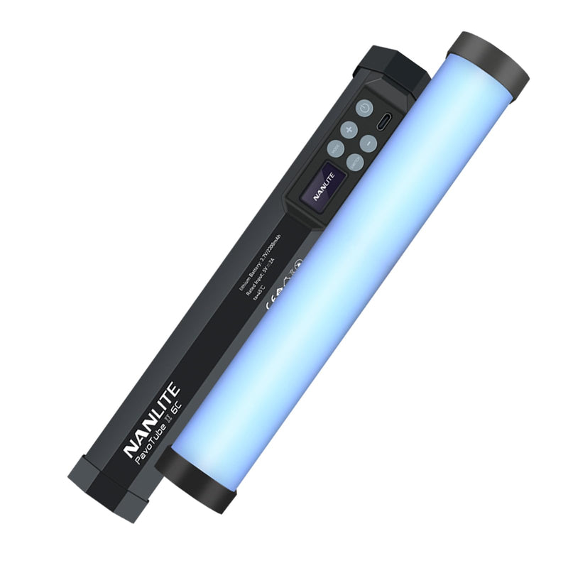 NANLITE PavoTube II 6C LED RGB Tube, 2700K-7500K Ultra-Wide Color Temperature, 2.4GHz Wireless Control Portable Handheld Photography Lighting Stick