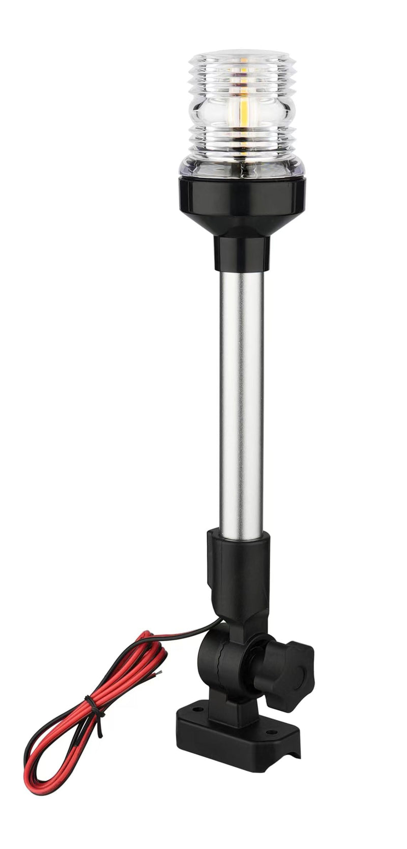 Boat Anchor Light, 3 Nautical Mile LED Fold Down Boat Stern Light Boat Anchor Light for Pontoon and Fishing Boat Navigation Anchor Lights All Round 360° White LED 12-24V (12" Foldable) 12" Foldable
