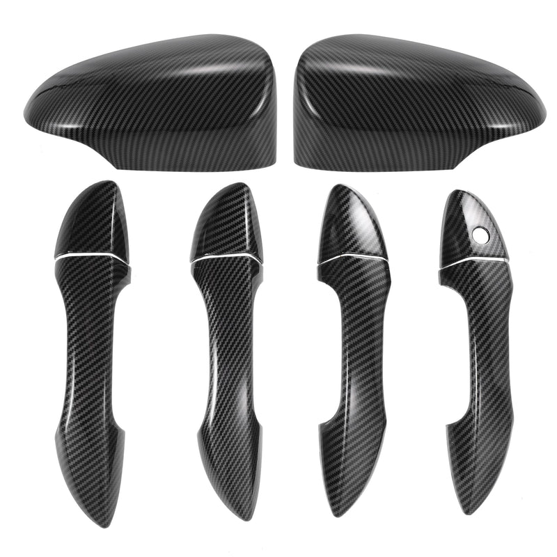 X AUTOHAUX Set Car Rear View Driver Passenger Side Mirror Cover Cap Overlay Black Carbon Fiber for Toyota Corolla 2014-2018 Mirror Guard Covers Exterior Trims