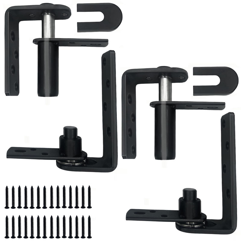 upgraded Saloon Door Hinge - Self Return Double Swinging Door Hardware, Cafe & Bar Door Hinges - Gravity Hinge Heavy Duty Black 304 Stainless Steel 110Lbs(2 Pack) Black-2 Set