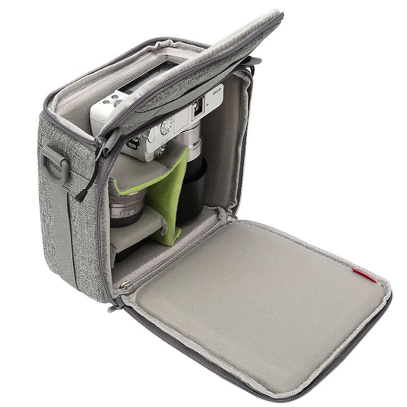 Mini SLR Camera Insert Bag,Shockproof &Pressure-proof Dual Opening Camera Lens Cube Case Bag,Digital DSLR SLR Mirrorless Cameras Accessories Storage Pouch Compatible for Canon,Sony,Fuji (XXXS) (2L)XXXS