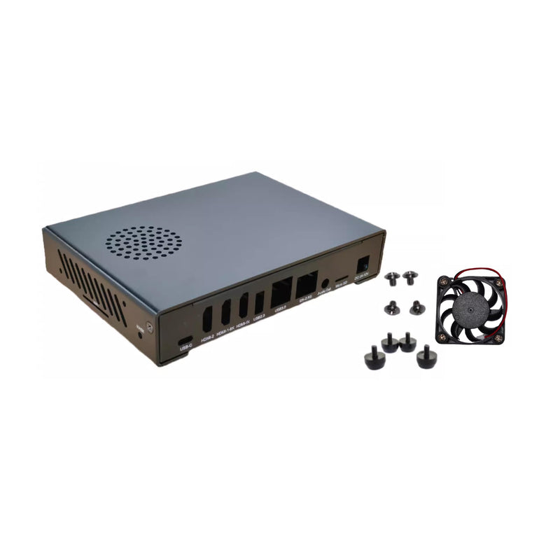 WayPonDEV Black Metal Case for CM3588 NAS Kit Open Source Single Board Computer, Metal Heat Sink for CM3588 Network Storage Module Starter Kit with Cooling Fan