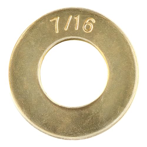 7/16" (100 Pack) Grade 8 SAE Washer, Thru-Hardened, Yellow Zinc by Makers Bolt 7/16" (100 pack)